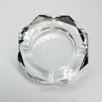 UKETA custom round transparent crystal clear glass ashtray