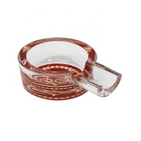 UKETA custom print round shape heat resistant glass material smoking cigar ashtray