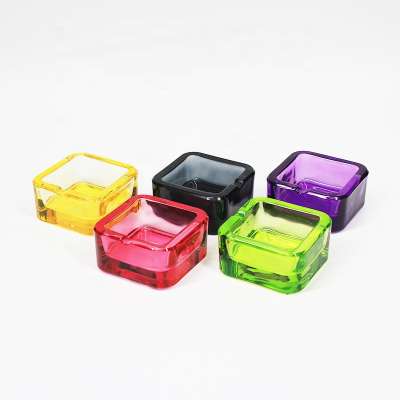 UKETA high quality custom logo clear glass ashtray