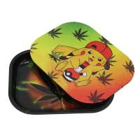 2020 New 18CM 27CM Tin Metal Tray Cover Tobacco Smoking Weed Custom Rolling Tray Magnetic Lid